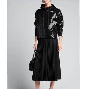 Alice Olivia Niki Sweater Sequin Funnel Neck Hoodie